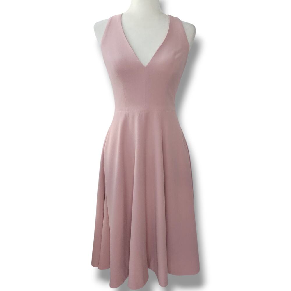Dress the Population Women's Catalina Midi Dress S Solid Sleeveless Fit & Flare - Picture 2 of 11